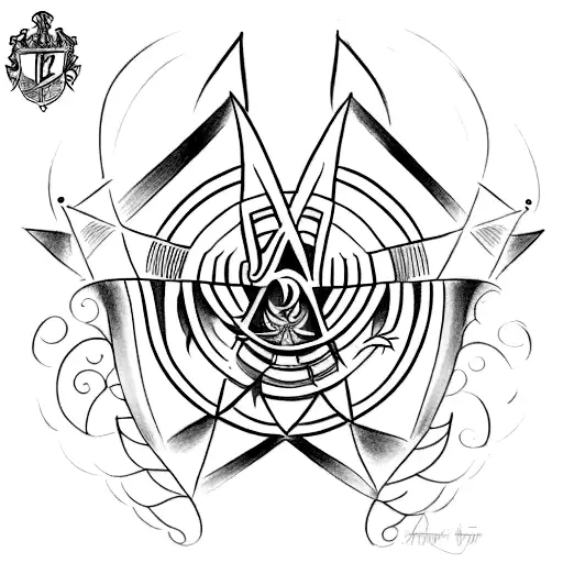 Create a tattoo in the style of the harry potter deathly hallows scene. I want the tattoo to be a scene that represents  tattoo design idea