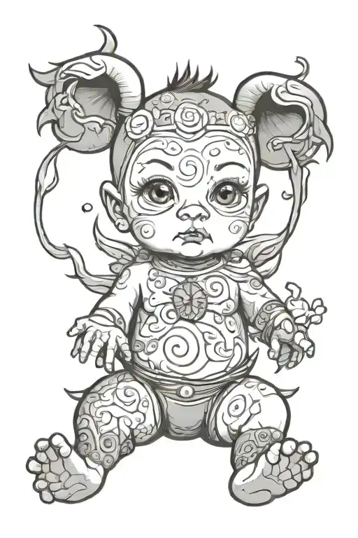baby boy tattoo design idea