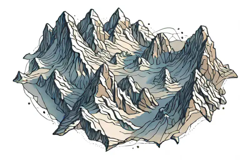 mountain range tattoo design idea