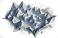 mountain range tattoo design idea