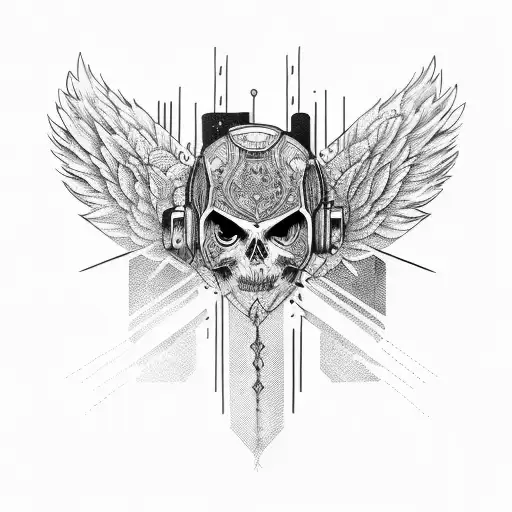 techno music tattoo design idea