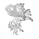 a horse with wings tattoo design idea