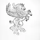 a horse with wings tattoo design idea