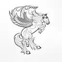 a horse with wings tattoo design idea