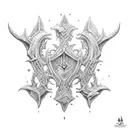 Posiedens Trident down spine tattoo design idea