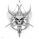 Posiedens Trident down spine tattoo design idea