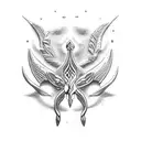 Posiedens Trident down spine tattoo design idea