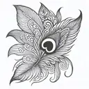Peacock feather with shivas third tattoo design idea