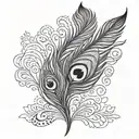 Peacock feather with shivas third tattoo design idea
