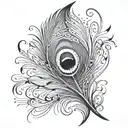 Peacock feather with shivas third tattoo design idea