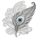 Peacock feather with shivas third tattoo design idea
