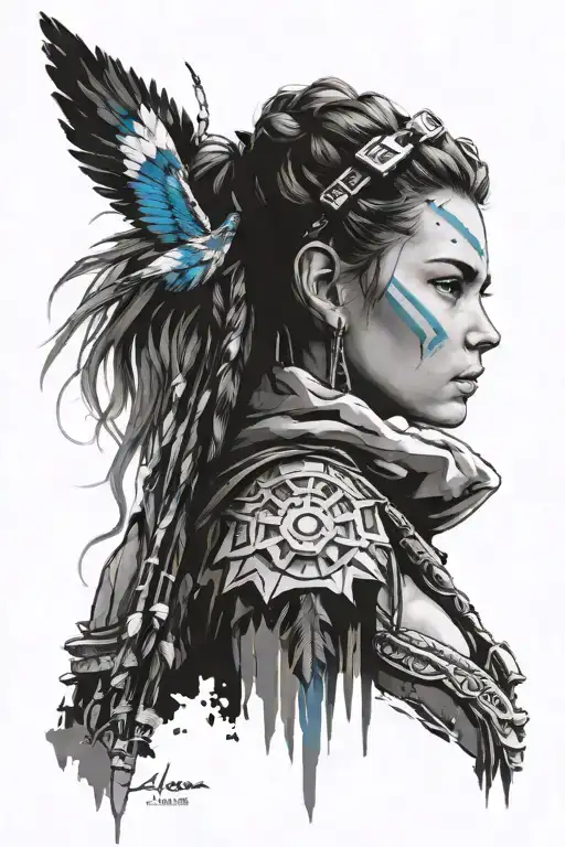 Aloy Horizon zero dawn tattoo design idea