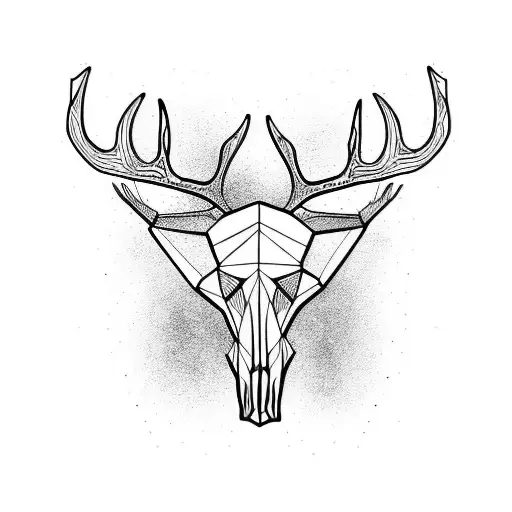 Free Deer Skull Png  Deer Wolf Bear Tattoo  500x750 PNG Download  PNGkit