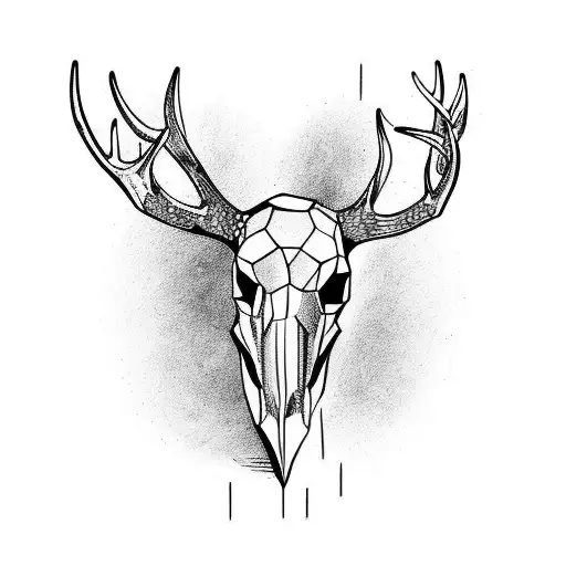 Premium AI Image  a deer tattoo with a geometric design