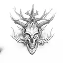 Wendigo Skull tattoo design idea