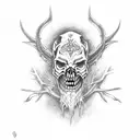 Wendigo Skull tattoo design idea