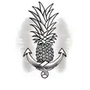 Pineapple with anchor tattoo design idea