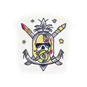 Pineapple with anchor tattoo design idea