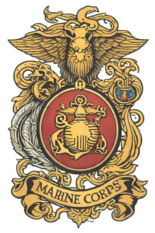 marine corps emblem tattoo design idea