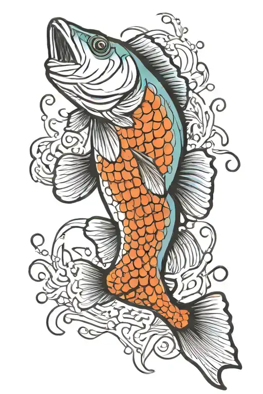 walleye fish tattoo design idea