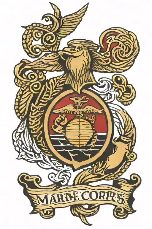marine corps emblem tattoo design idea