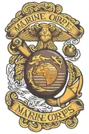 marine corps emblem tattoo design idea