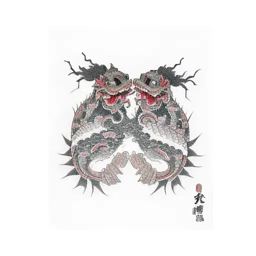 two lovers breaking apart tattoo design idea