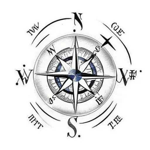 A compass with the words 'Stay the course' to symbolize perseverance and not giving up tattoo design idea