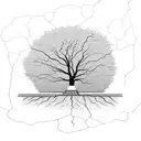 A tree growing through a cracked pavement, symbolizing resilience and not giving up tattoo design idea