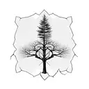 A tree growing through a cracked pavement, symbolizing resilience and not giving up tattoo design idea