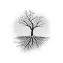 A tree growing through a cracked pavement, symbolizing resilience and not giving up tattoo design idea