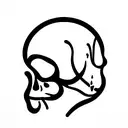 skull with sol key and arhitecture conceptual tattoo design idea