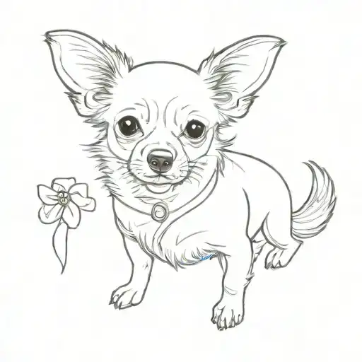 chihuahua papillon dressed tattoo design idea