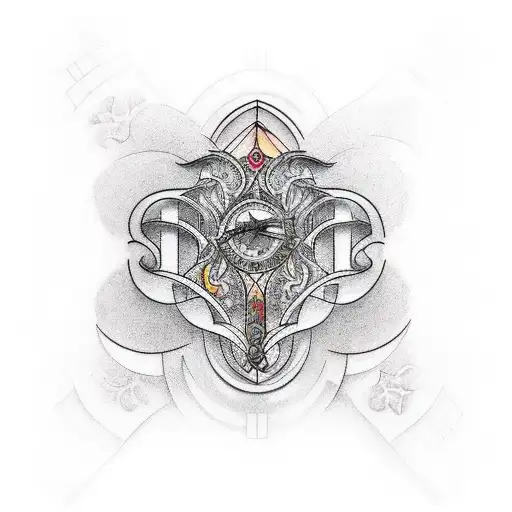 Combine gothic arches and stained glass windows in a tattoo design tattoo design idea