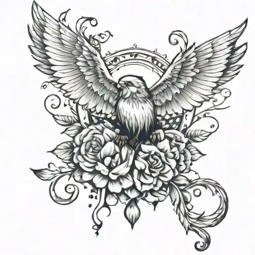 symbolise love and free spirit tattoo design idea