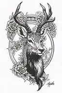 black buck with a halo in the black bucks memory  tattoo design idea