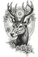 black buck with a halo in the black bucks memory  tattoo design idea