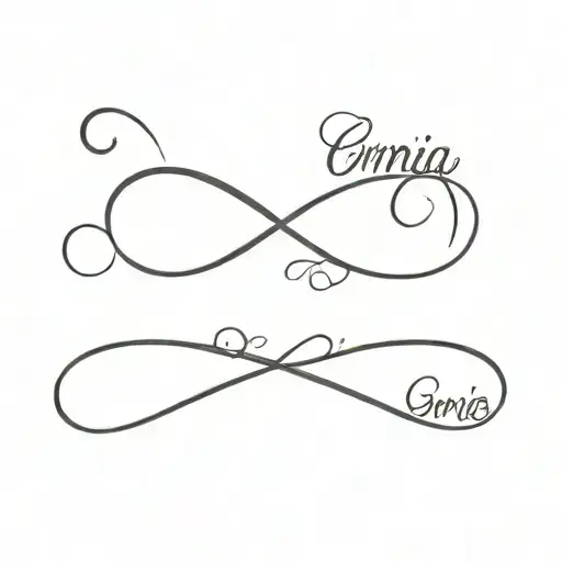 infinity symbol with the words omnia vincit amor tattoo design idea