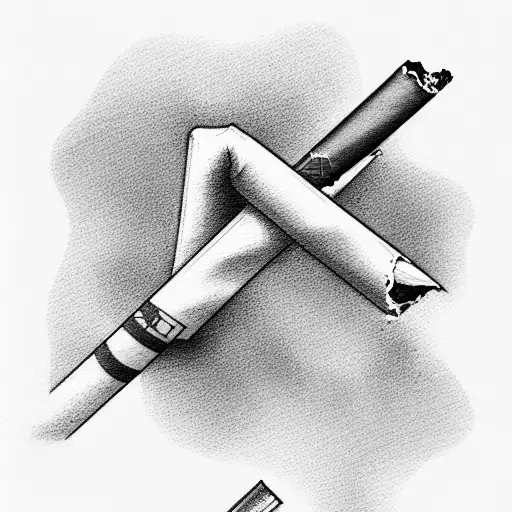 broken cigarette  tattoo design idea