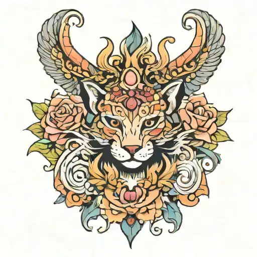 divine clothes tattoo design idea