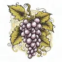 grapes on dancer tattoo design idea