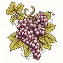 grapes on dancer tattoo design idea