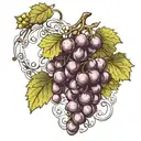 grapes on dancer tattoo design idea