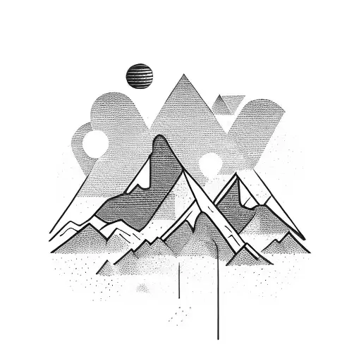 denver skyline that fits on shoulder with mountains  tattoo design idea