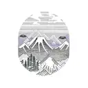 colorado rockies mountains with sunrise tattoo design idea