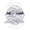 colorado rockies mountains with sunrise tattoo design idea