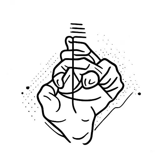 A minimalist design of a hand gripping a mountain, representing the strength and determination to overcome any obstacle tattoo design idea