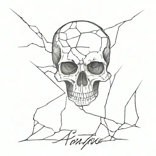 skull cracked open tattoo design idea