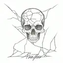 skull cracked open tattoo design idea