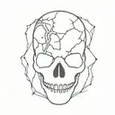 skull cracked open tattoo design idea
